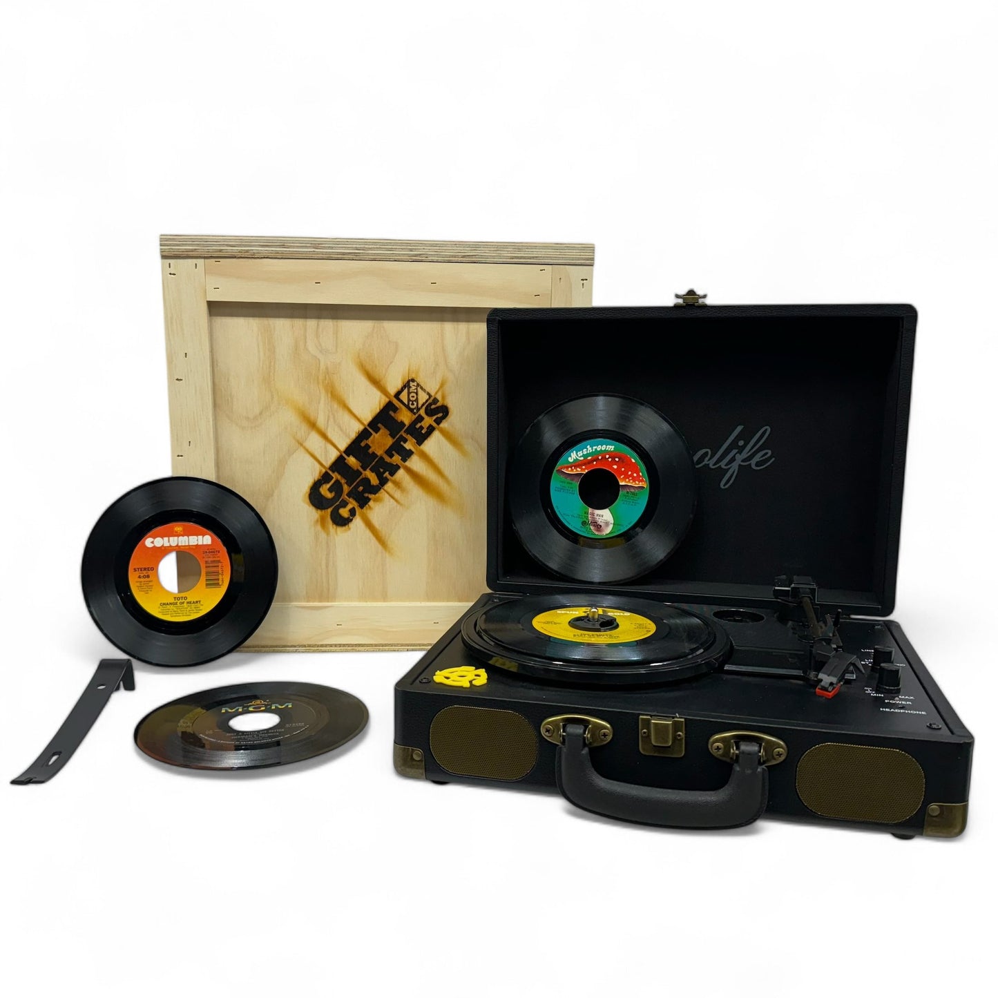 I Love Vintage Vinyl Records Crate - Gift Crates
