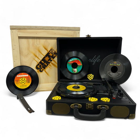 I Love Vintage Vinyl Records Crate - Gift Crates