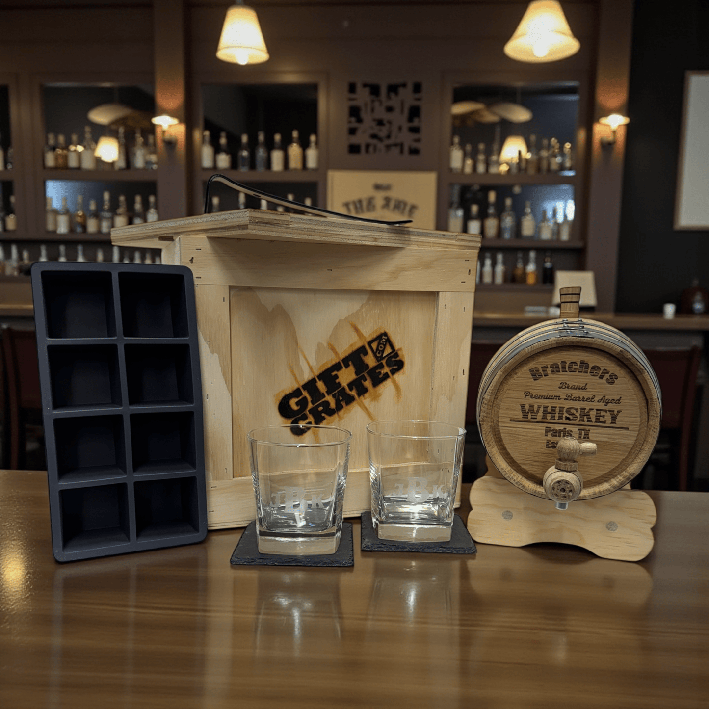 Personalized Whiskey Barrel Crate - Gift Crates