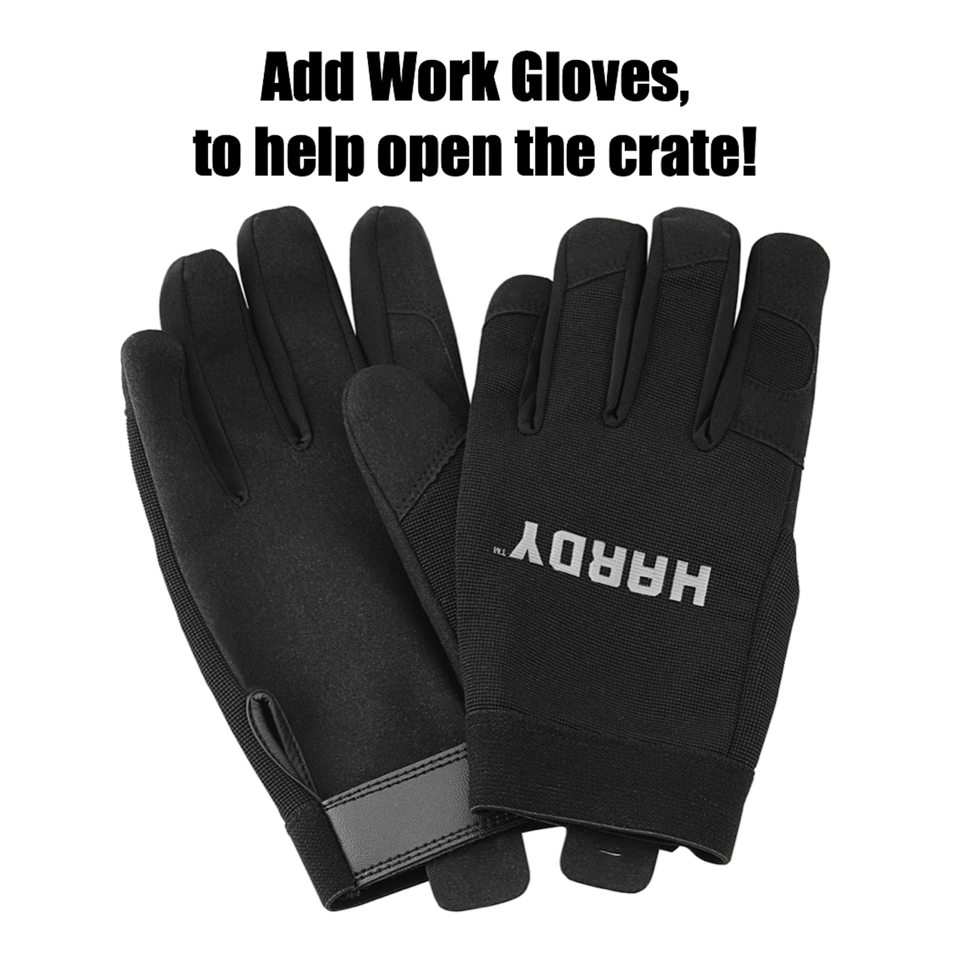 Work Gloves Packed On Top Of Crate