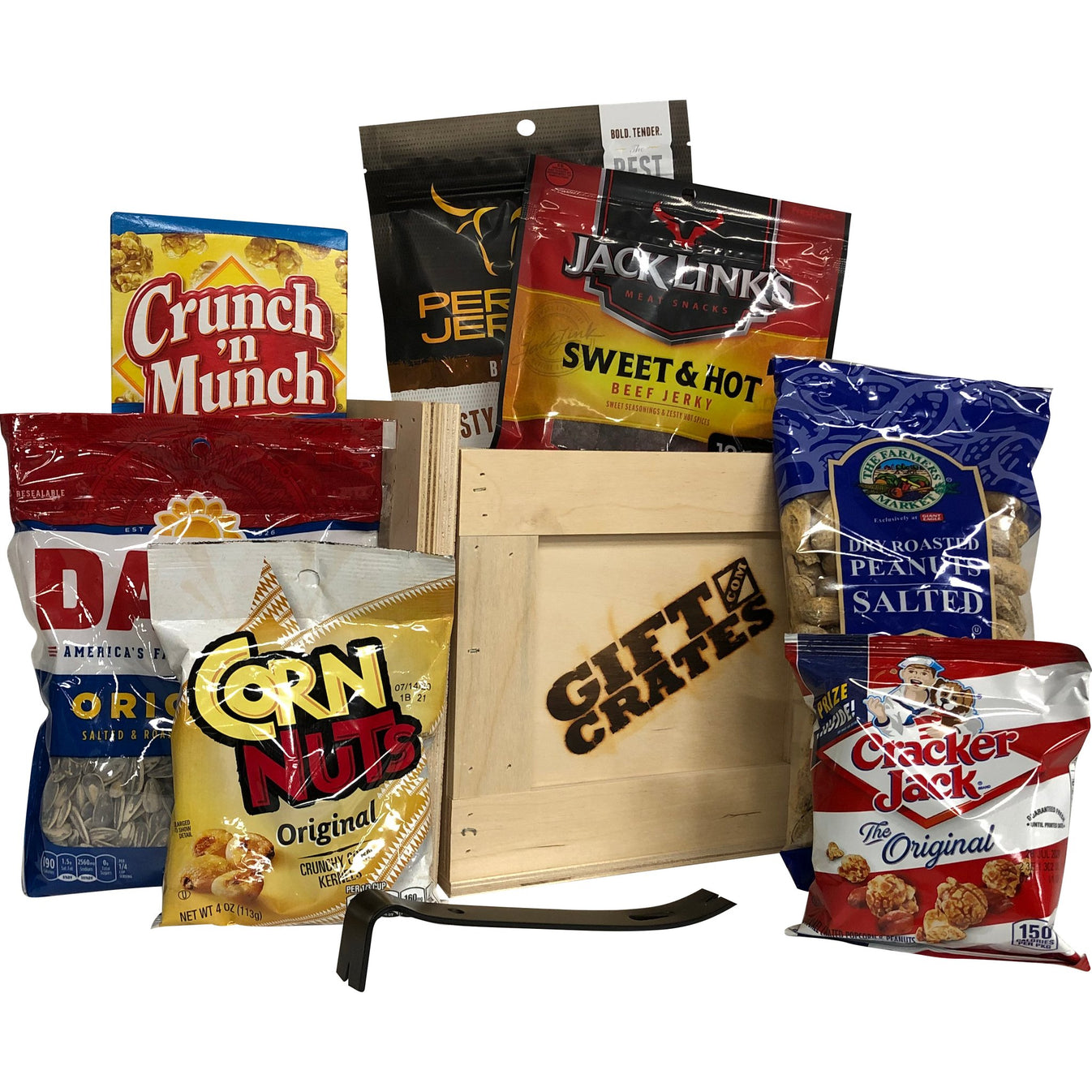 Beef Jerky Snack Crate with Jerky and Snacks. Gift Crates