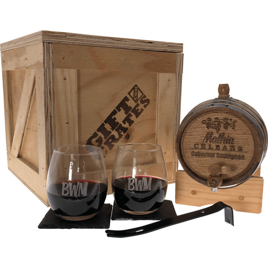 Personalized Wine Barrel Crate - Gift Crates